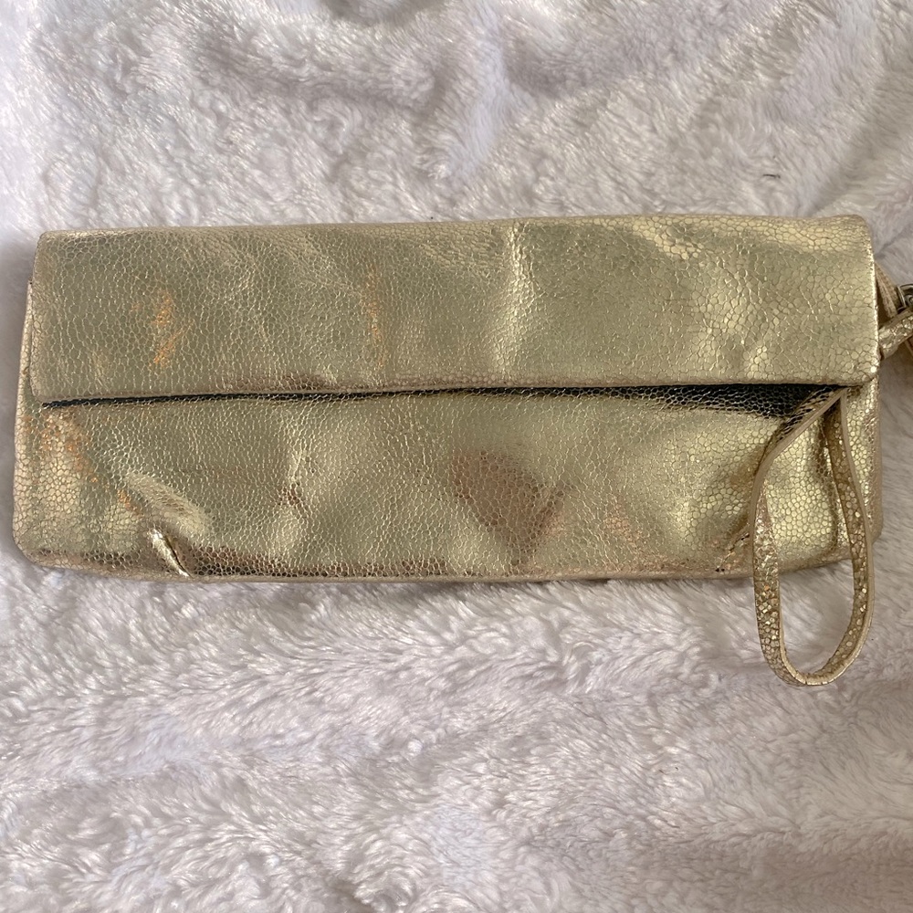 J. Crew NWT clutch in distressed gold